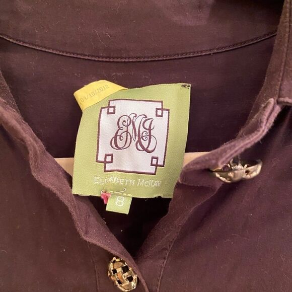 Elizabeth McKay brown dress with gold buttons and waist tie - Picture 2 of 4